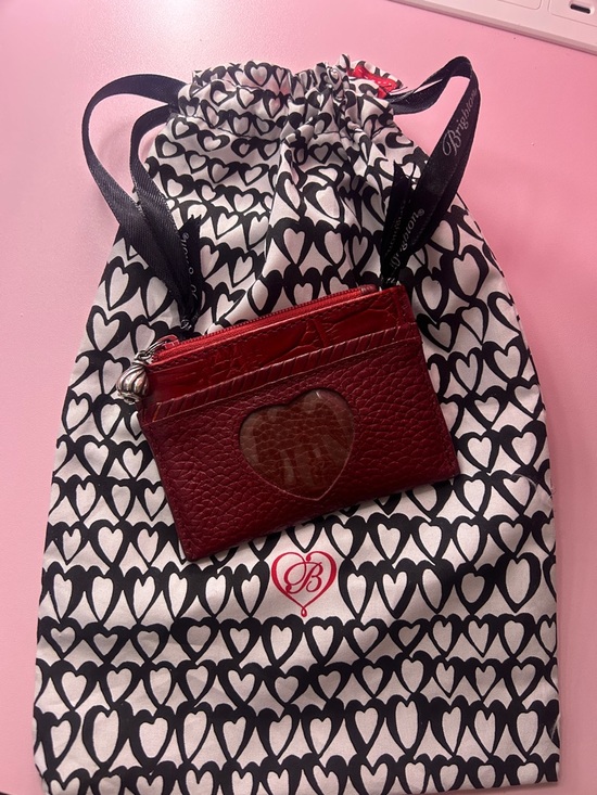 Brighton Handbags - Brighton Red Leather Heart Card Holder with dust bag